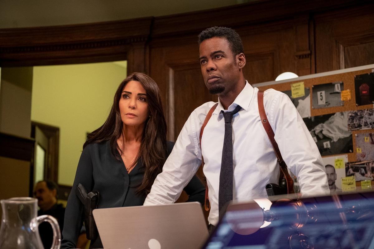 Chris Rock and Marisol Nichols in “Spiral: From the Book of Saw.”