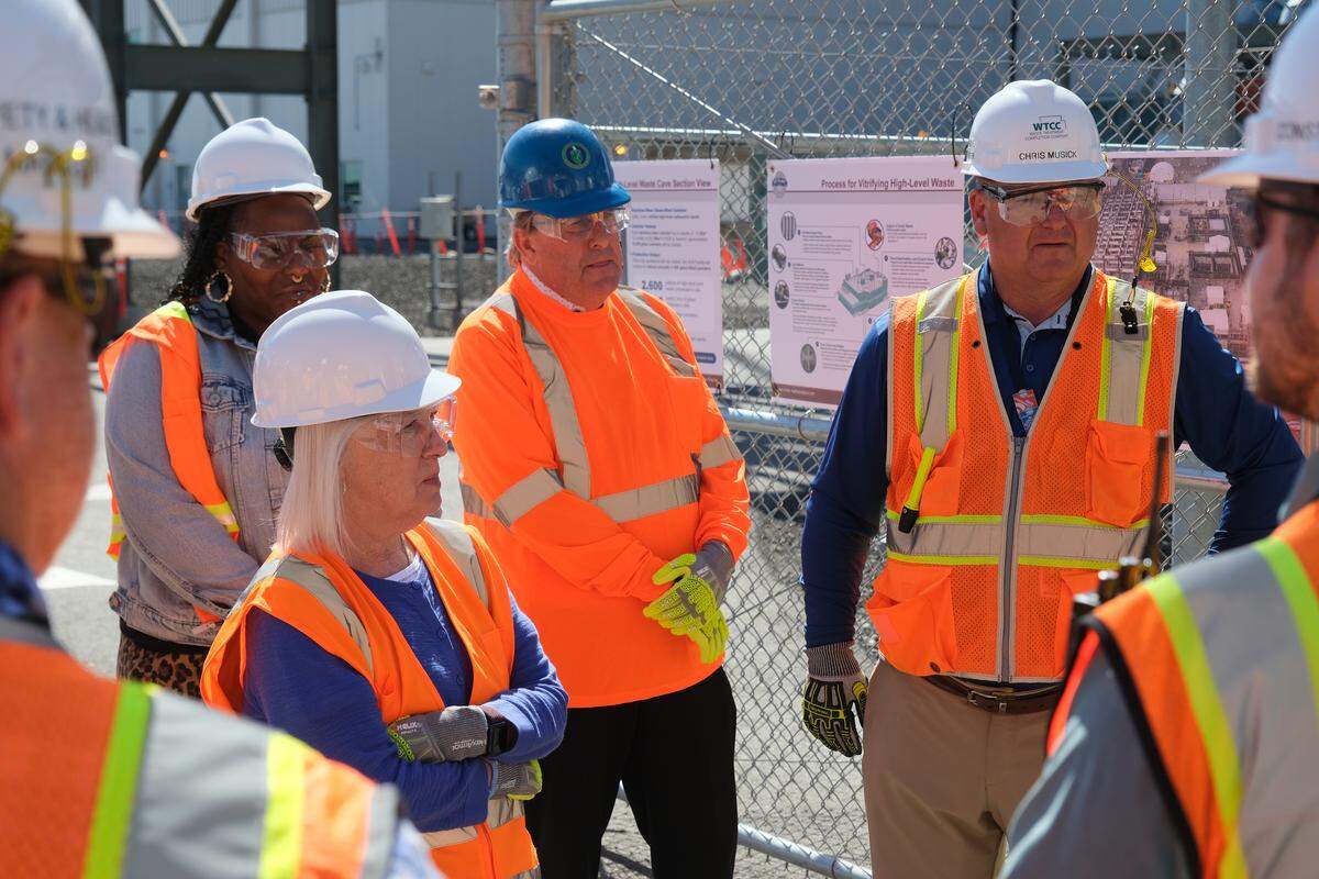 Sen. Patty Murray, D-Wash., toured the Hanford vitrification plant May 6. In October the vitrification plant began turning radioactive waste into a stable glass form for permanent disposal.