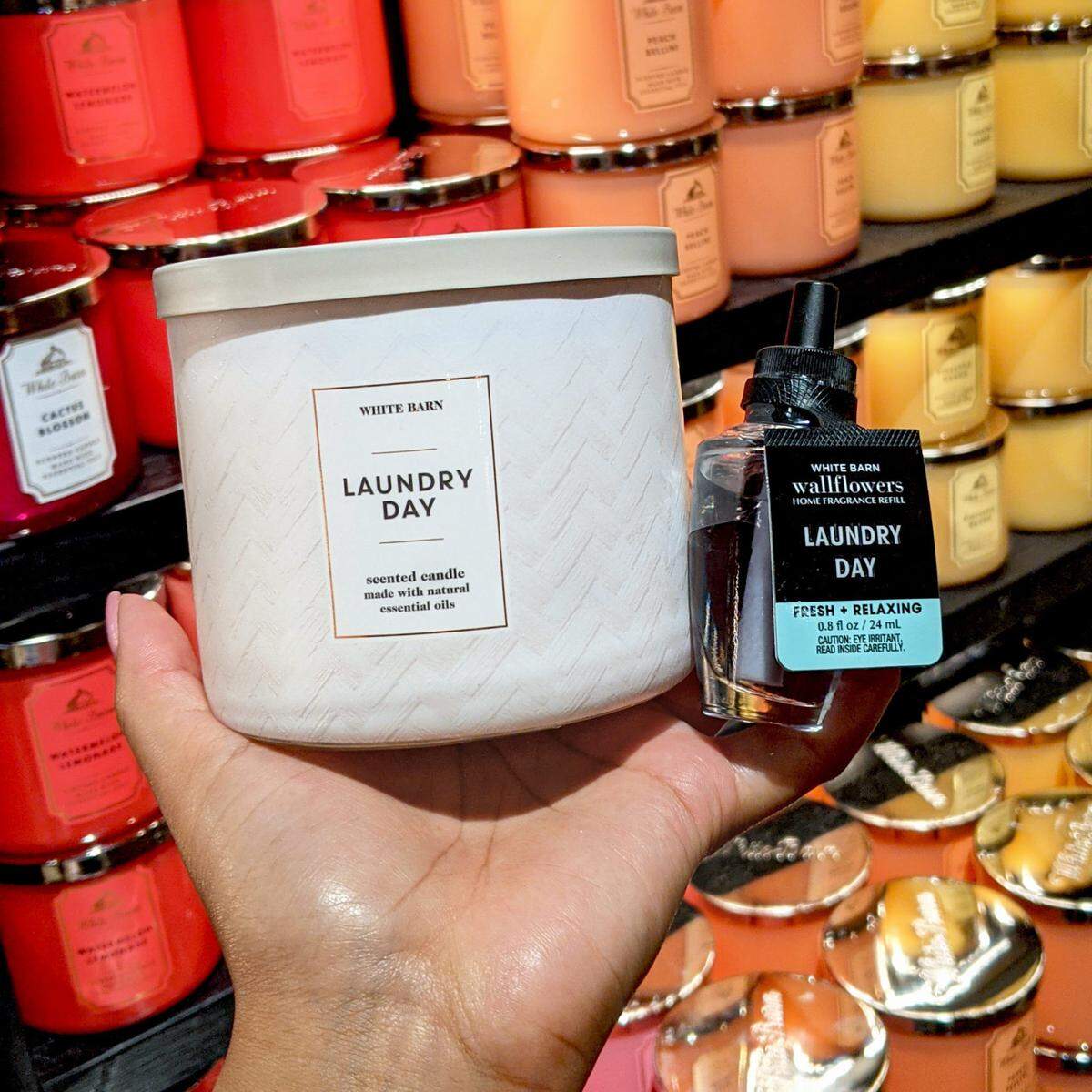 Laundry Day is one of the many candle fragrances you can buy at Bath and Body Works’ sister store The White Barn that will be opening in Columbia Center mall later summer.