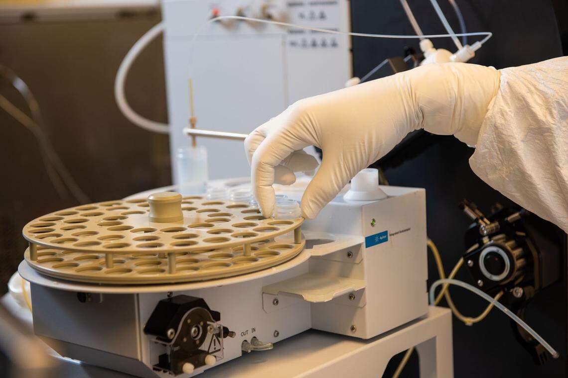 Researchers at PNNL are preparing carefully designed and manufactured electronic cables for analysis. These cables reduce interference with signals in neutrino detectors and may also have applications in the semiconductor industry and future quantum computers.