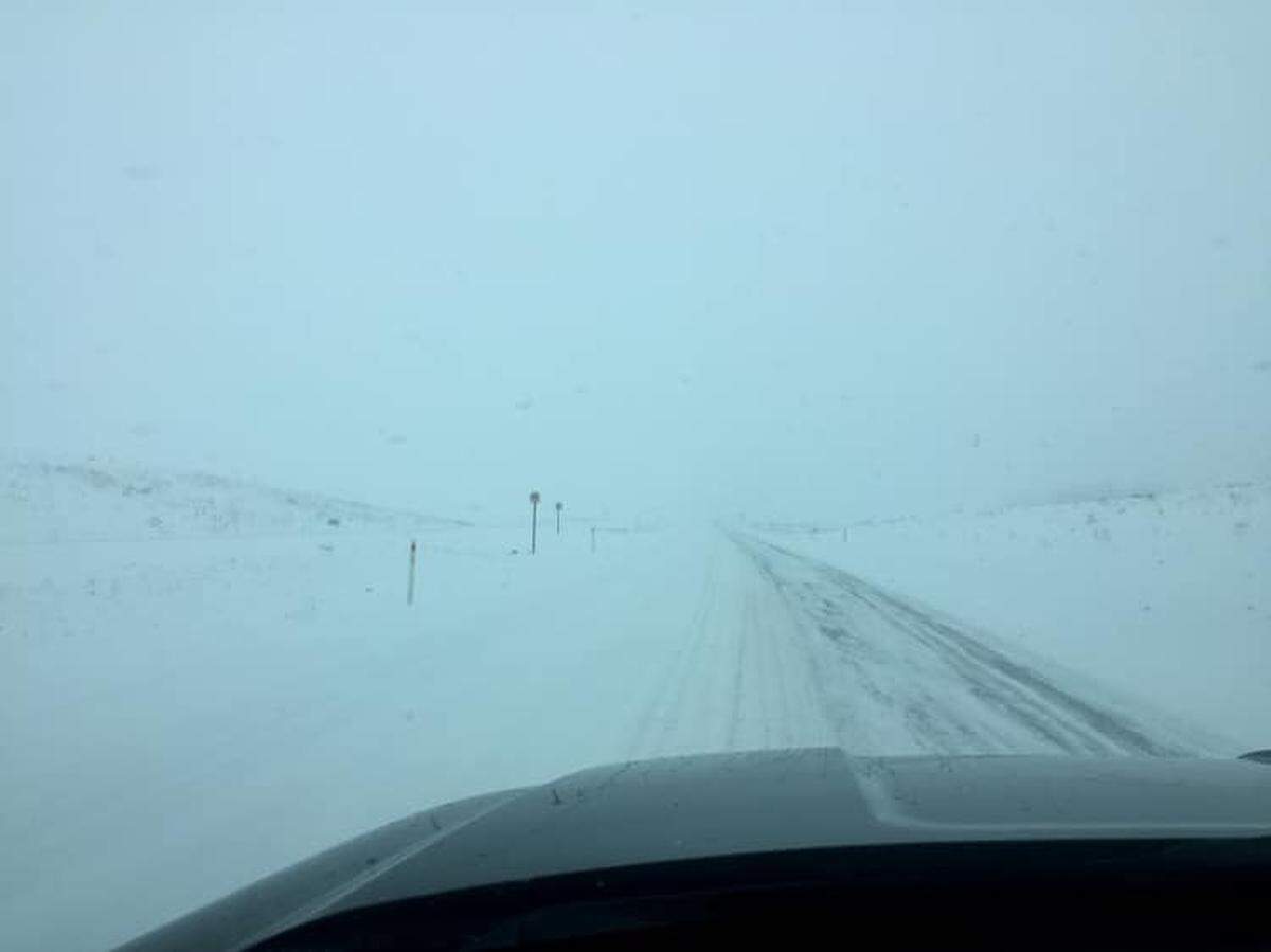 Just one lane was open in each direction on parts of Highway 12 Wednesday morning.