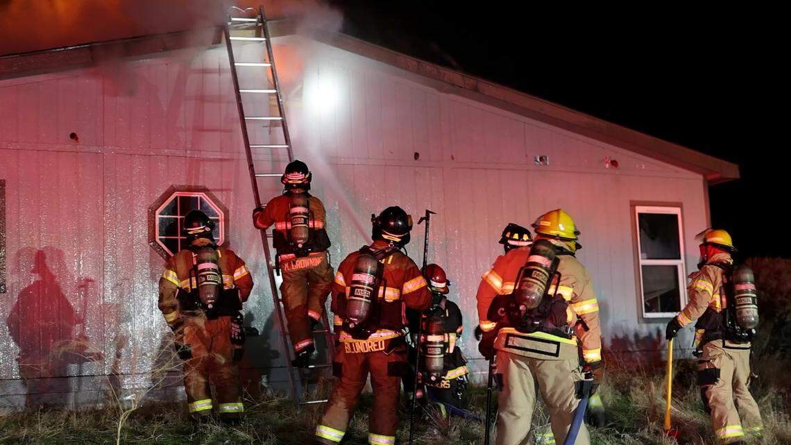 Benton County Fire District 1 fire crews were sent to the home south of Kennewick off Interstate 82 about 6:45 p.m. Wednesday.