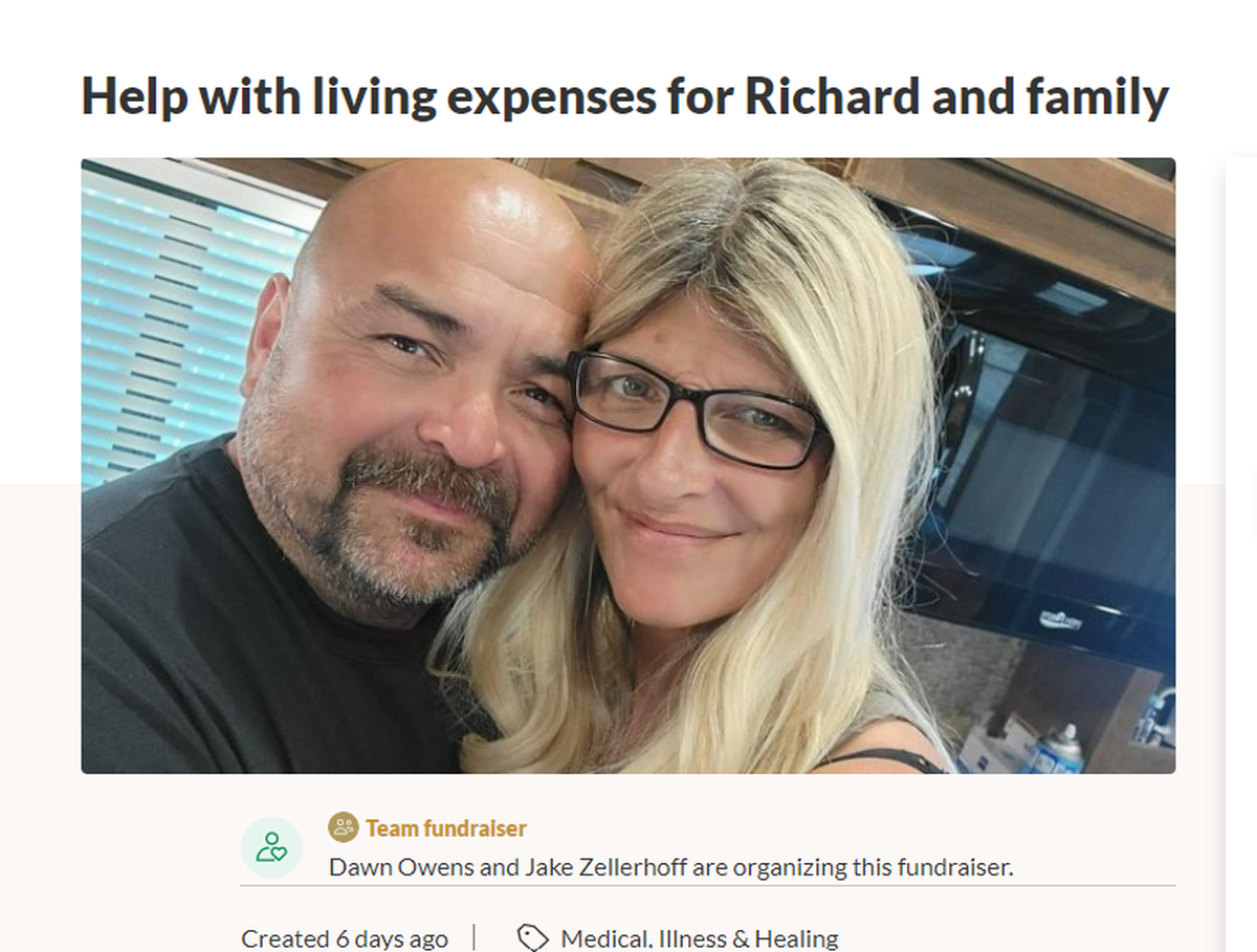 Money is being raised on GoFundMe to help with the living expenses and medical bills of Richard Linderman and his family.