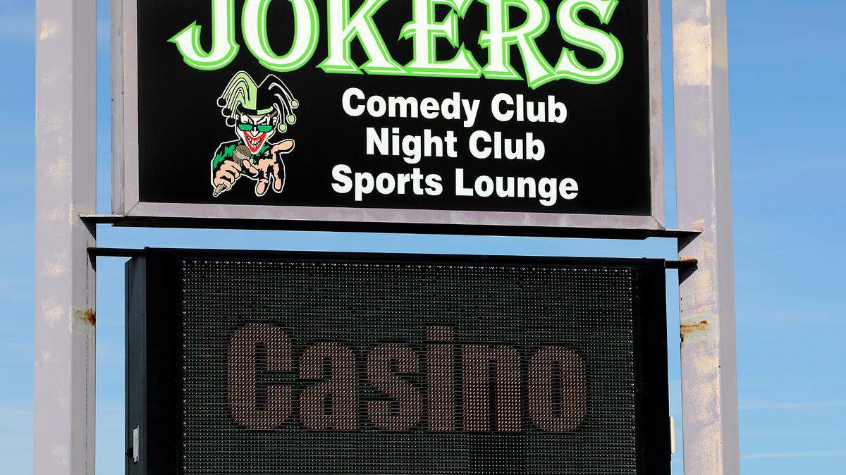 The sign for Jokers Casino & Nightclub at 624 Wellsian Way in Richland.