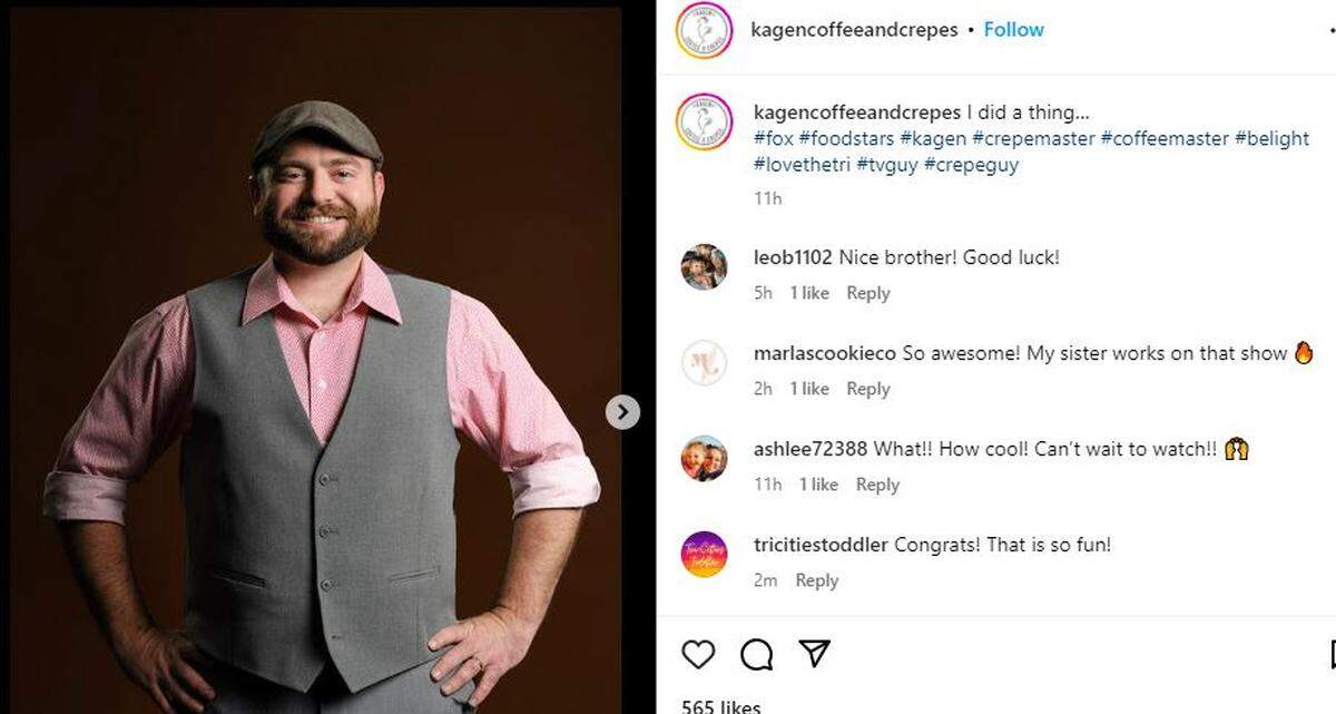 Kagen Cox posted on Instagram about his role in the upcoming Gordon Ramsay competition Fox.