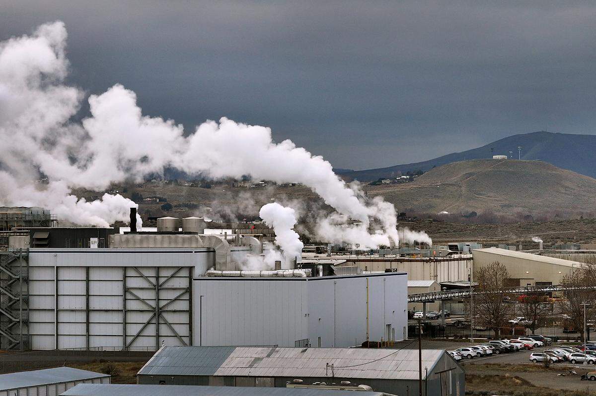 Steam rises into the air from the Lamb Weston processing plant at 2013 Saint St. in Richland.
