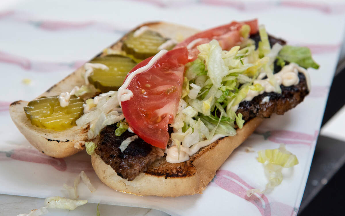 A spicy sausage po-boy from Bayou Some Cajun food truck in the mall parking lot on March 10.