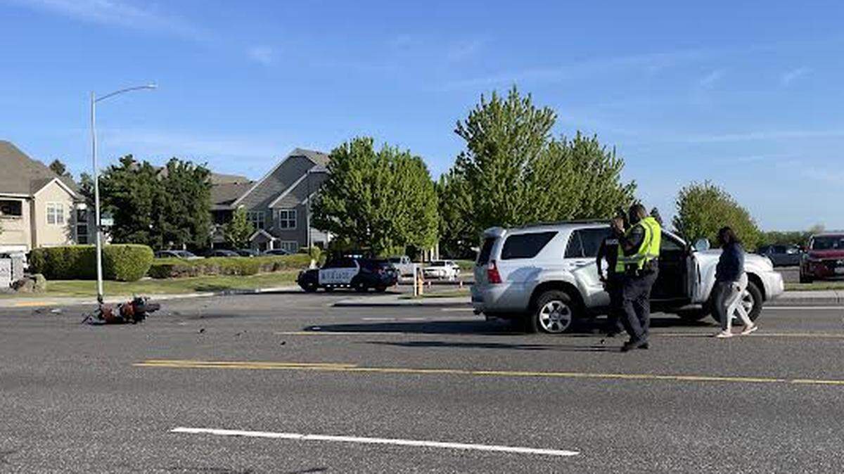 Richland police investigate a motorcycle crash on Gage Boulevard in Richland early on Wednesday, April 30.