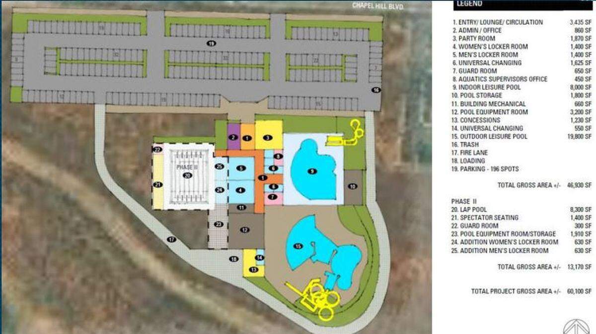 The first phase of the proposed Pasco water park could include indoor and outdoor pools, party room and more.