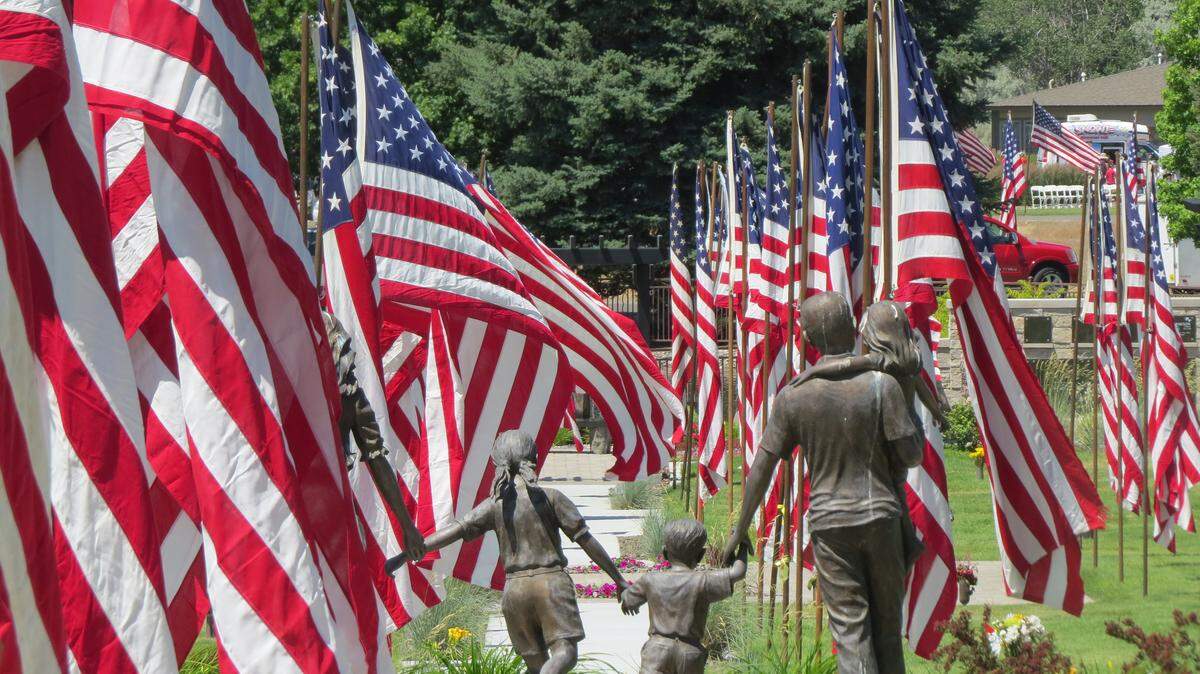 More than 1,000 flags lined paths in Sunset Gardens in Richland for Memorial Day. Each of the flags was donated by the family of a member of the U. S. Armed Services buried there.
