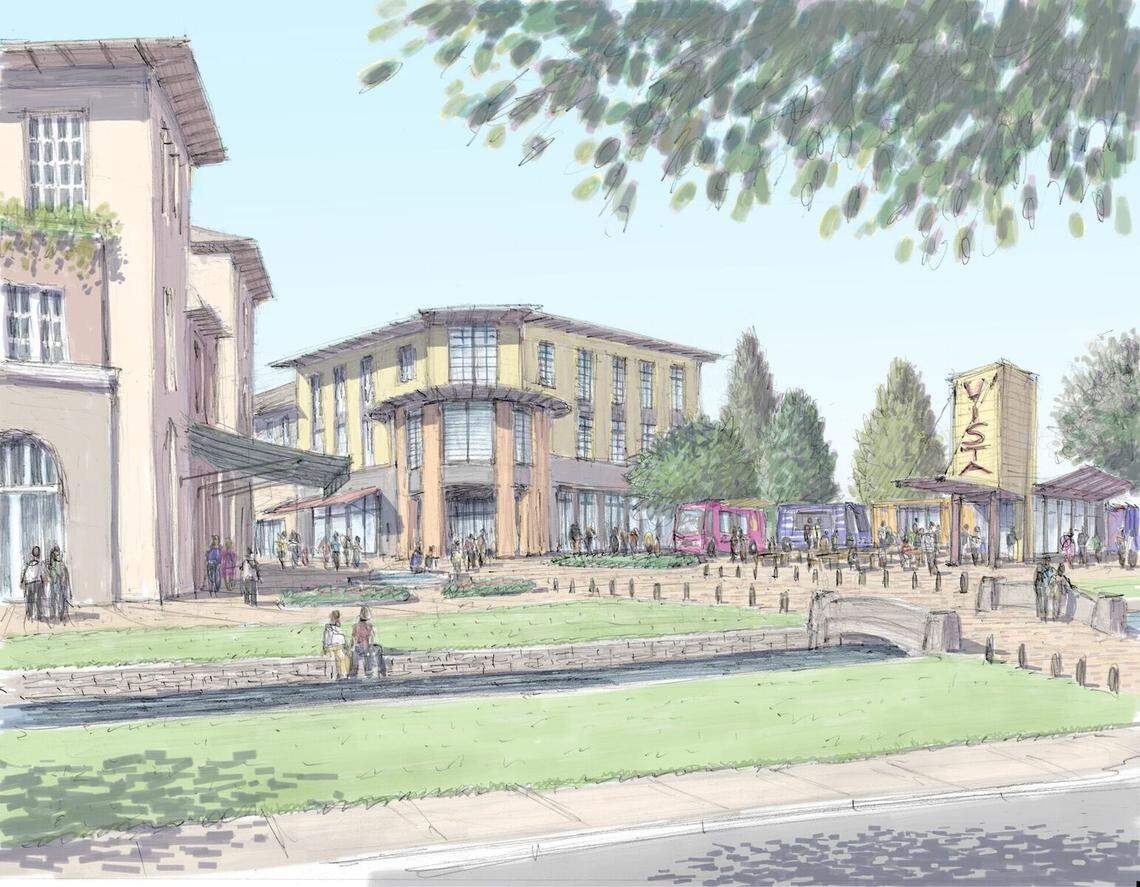 The Port of Kennewick released conceptual drawings showing a canal and other water features threaded through the future Vista Field redevelopment project.