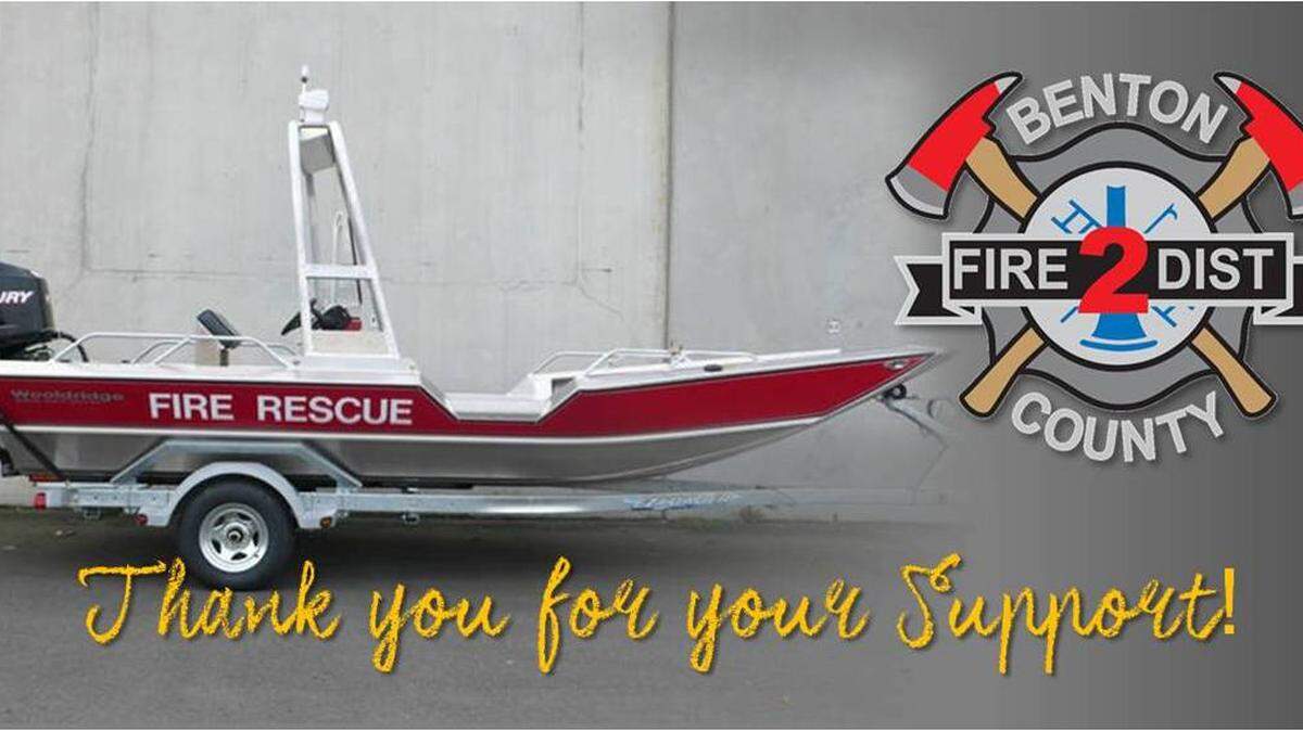 Benton County Fire District 2 is hoping to raise enough money to buy a similar boat to help rescue people in the shallow water of the Yakima River.