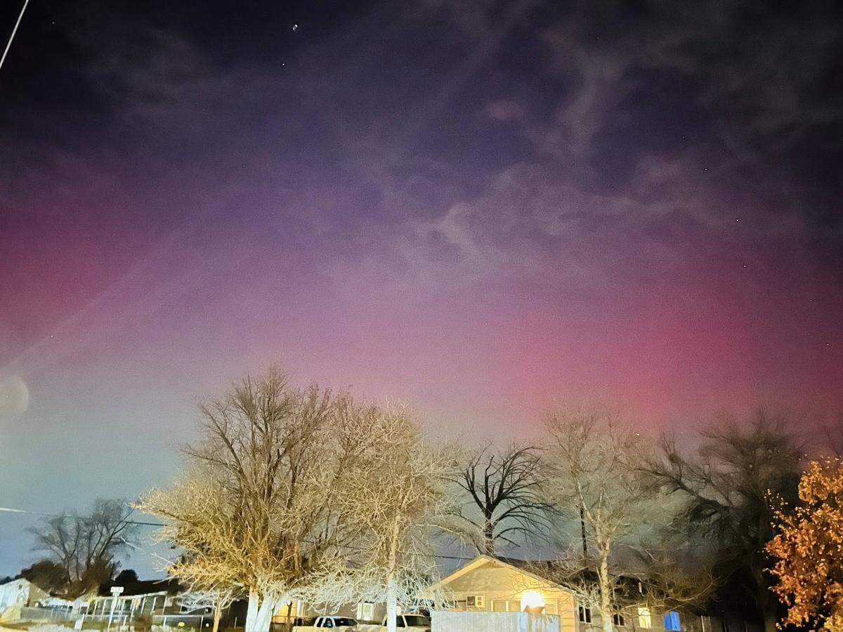Shilowe Ensminger took this photo of the northern lights Tuesday evening from Jadwin Avenue in Richland.