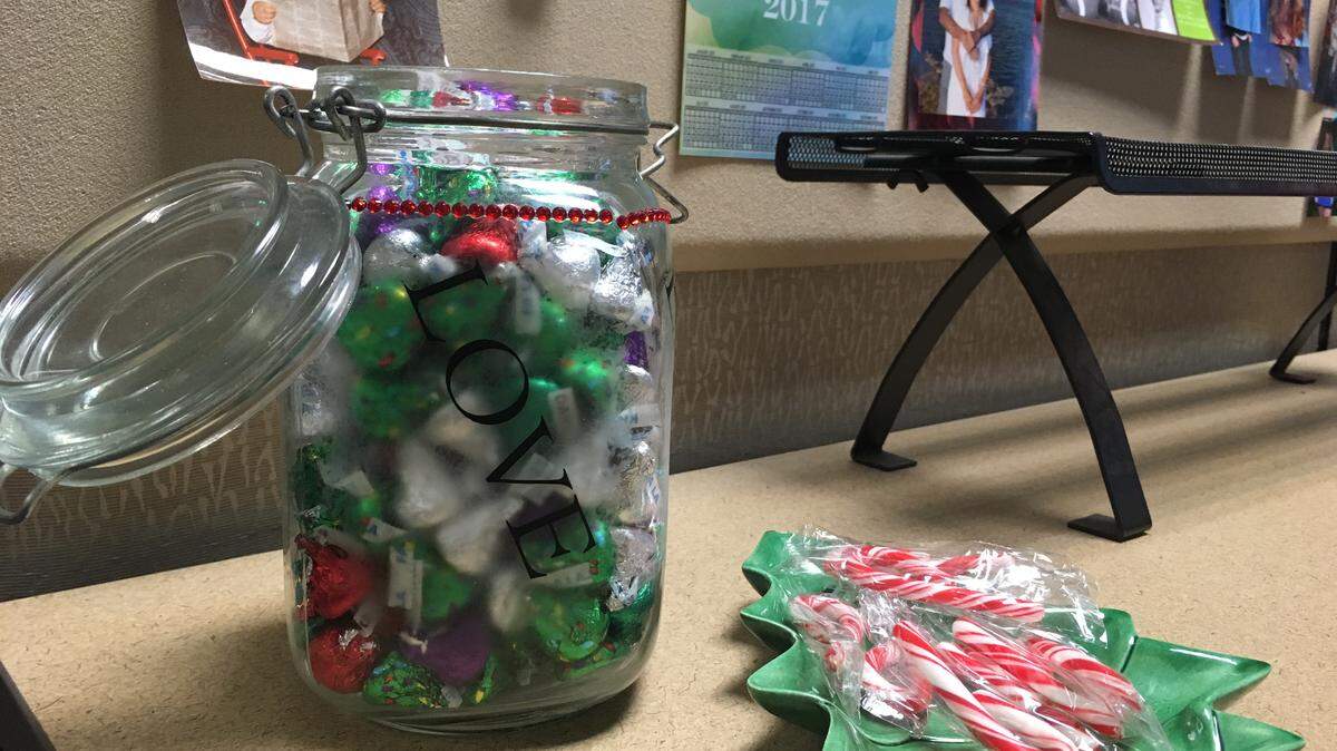 Candy for the newsroom always sits on Lucy Luginbill’s desk, changing with the season. She often recalls another candy dish that holds a semi-sweet memory.