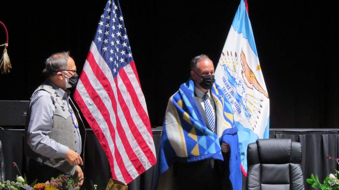 Doug Emhoff, second gentlemen of the United States, heard pleas Tuesday from the Yakama Nation to tear out the lower Snake River dams and to take action on missing and murdered tribal members.