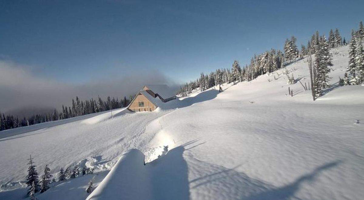 Paradise Lodge in Mount Rainier National Park on Jan. 24.