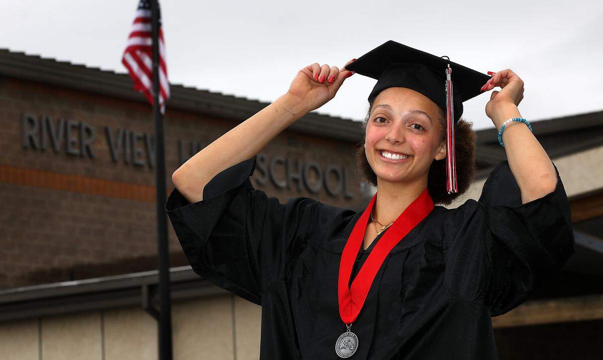Aliyah Malone, 17, is a standout athlete ready to graduate from River View High School in Finley.