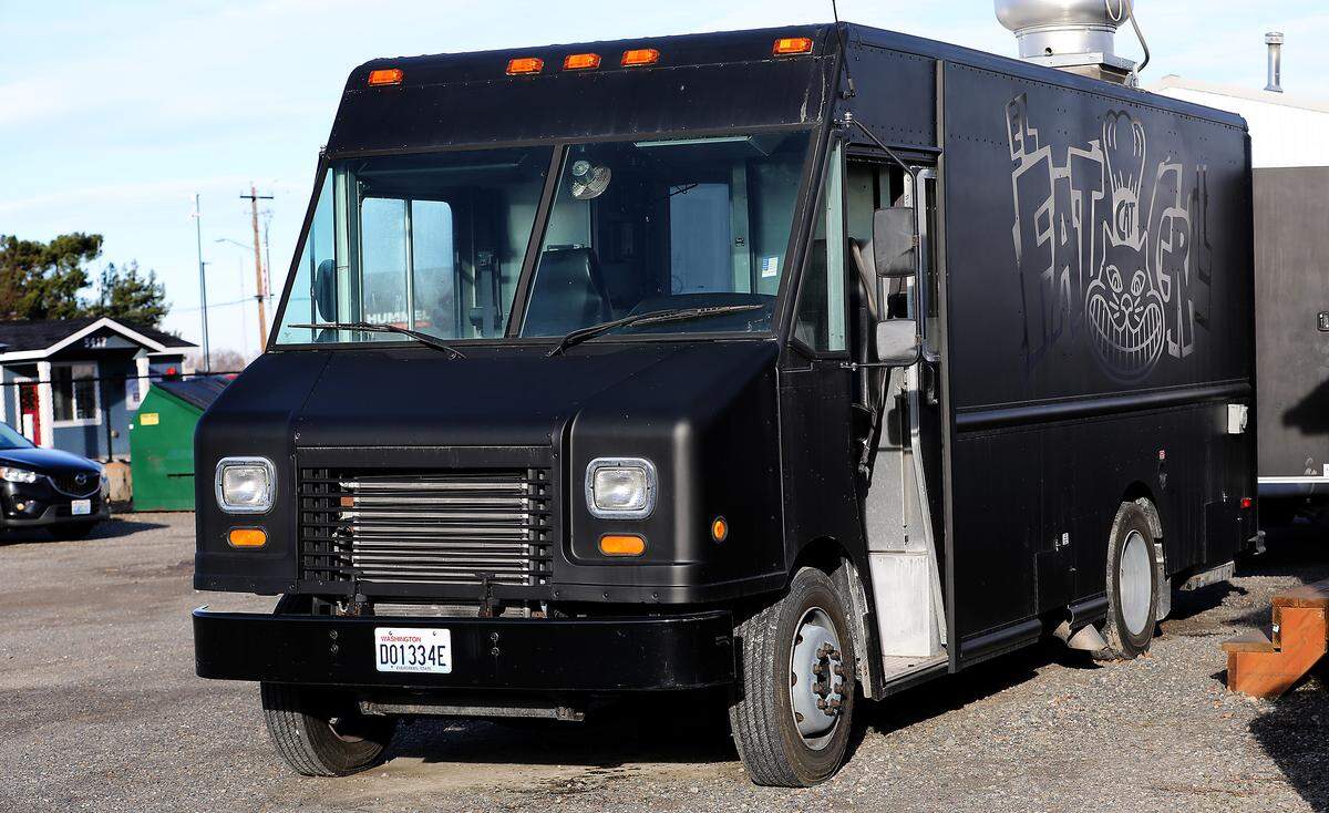 The El Fat Cat Grill mobile food truck parked at their site on Edison Street in Kennewick.