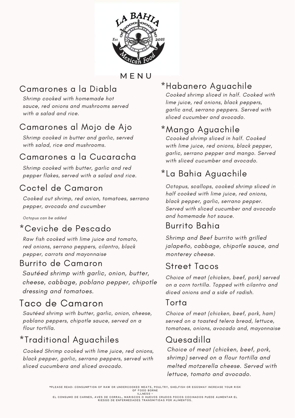 While La Bahia’s menu emphasizes seafood, there are many non-seafood options.