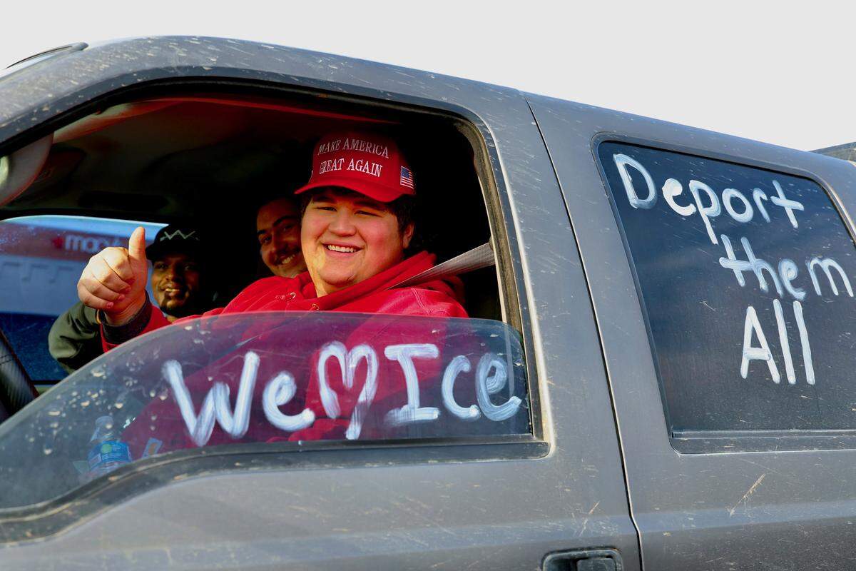 A few counter-protesters also showed up Saturday but declined to give their names.