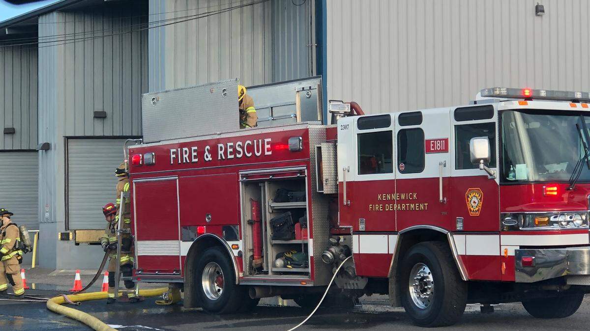 A vacant portable school classroom that someone had been living inside was damaged by fire Sunday.
