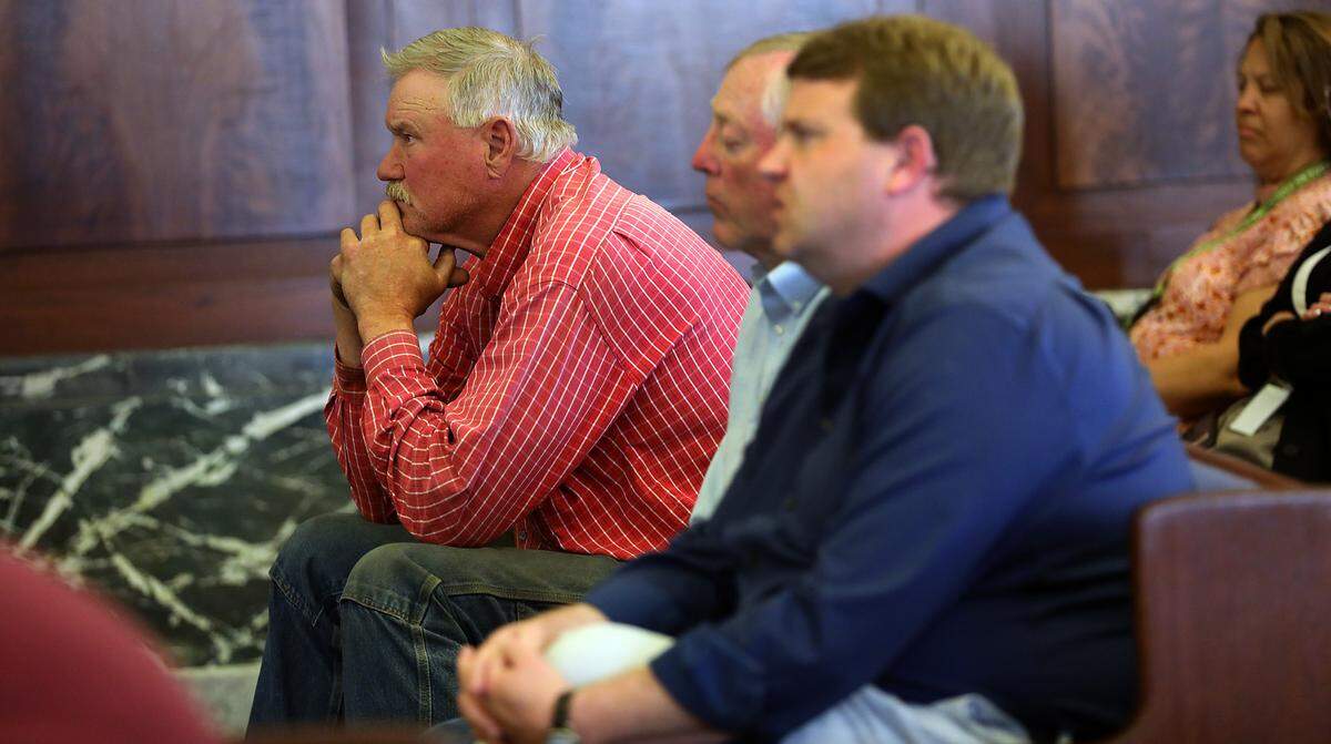 Franklin County Commissioner Clint Didier attends the court hearing Thursday in Franklin County Superior Court in Pasco.