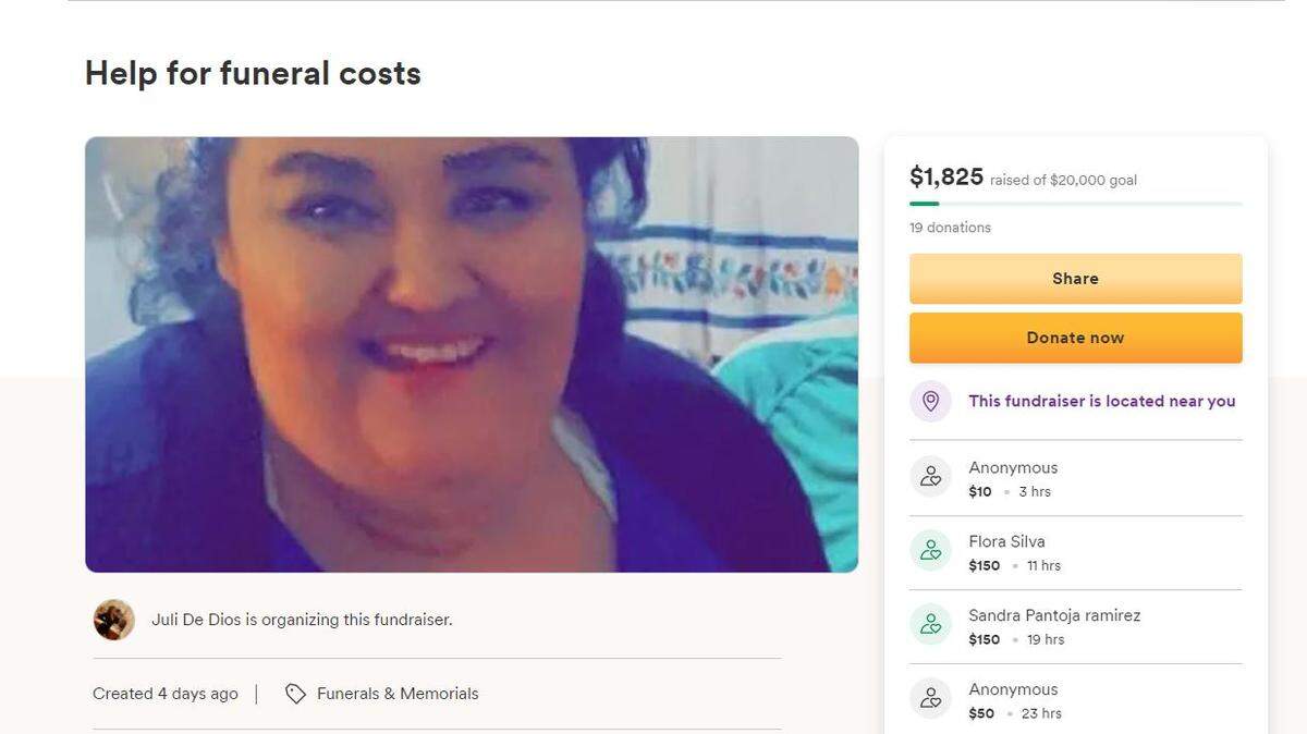 A GoFundMe was created to help with funeral expenses for Faviola Valenzuela after she died in the Franklin County jail.