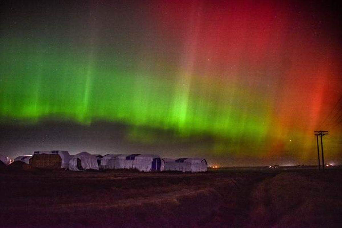 Aurora photo taken from north of Pasco on Oct. 7, 2024.
