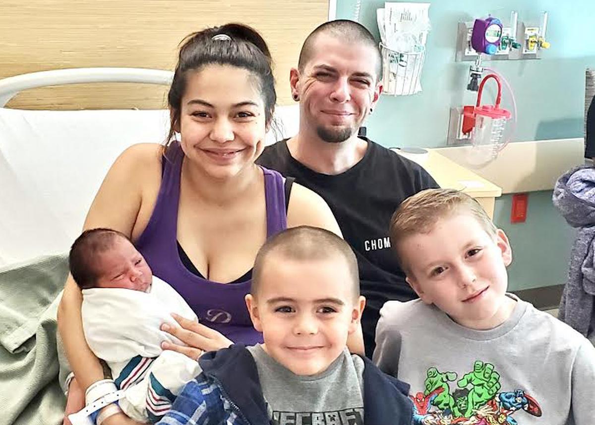 The first baby, identified only as Logan, the child of Kayla and Rob, has been born at the new Trios Birth Center on the Trios Southridge Hospital campus in Kennewick.