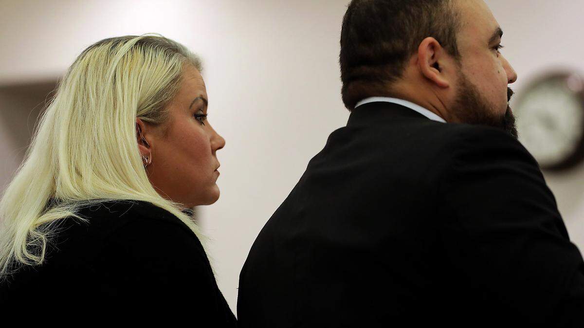 Rebecca Howard, left, makes her initial appearance Tuesday in Franklin County Superior Court with defense attorney David Betancourt. Howard, the former Tri-City Animal Shelter director, is charged with multiple counts of animal cruelty.