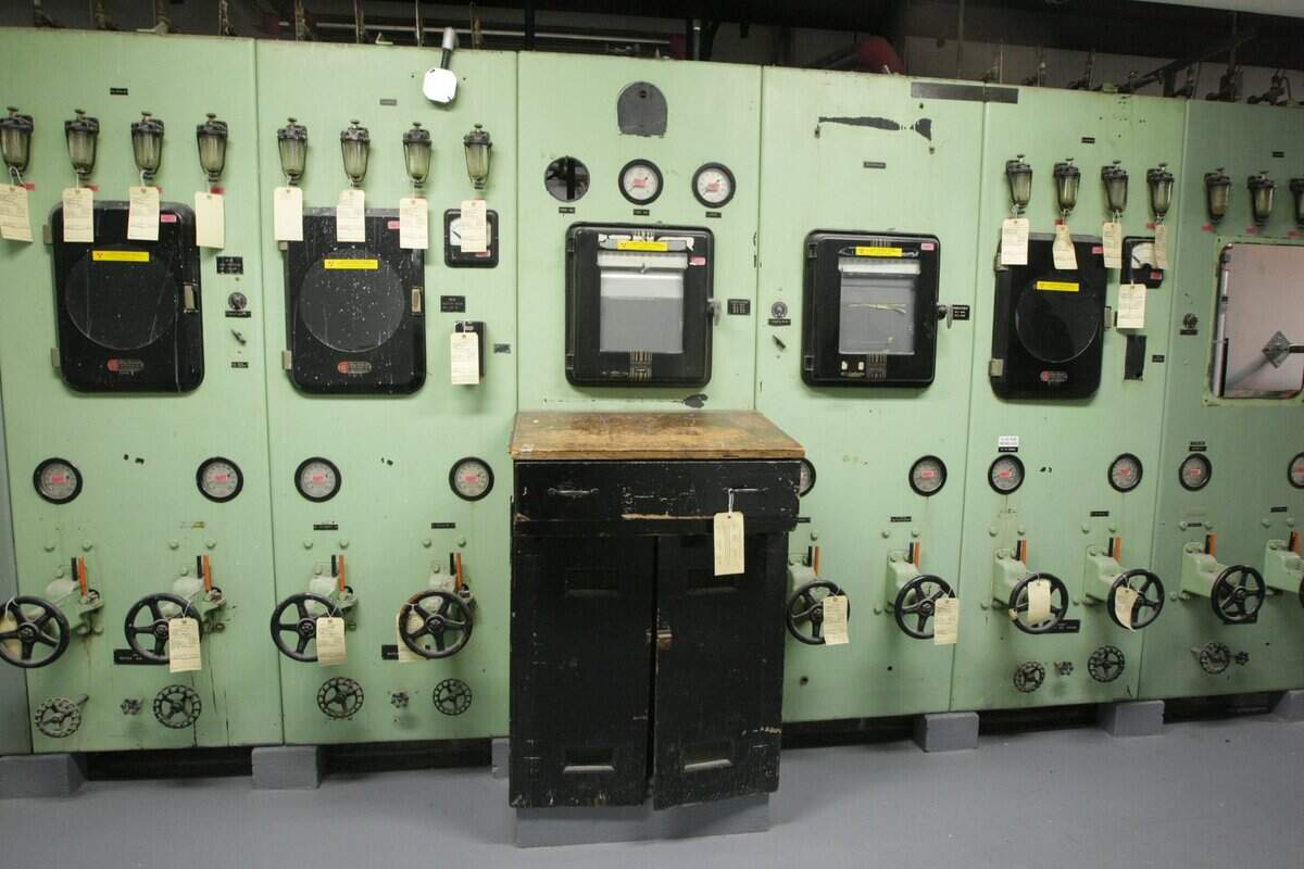Components of the government-green panels used to operate T Plant’s chemical processing operations are no longer used and will be preserved for their historic value.