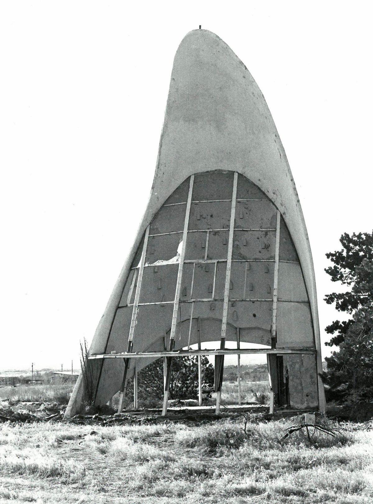 One of Richland’s best-known landmarks was built for $72,000 in 1963 as a marketing tool by a ready-mix concrete company, Tru-Stone, and sat like a “gleaming white shark’s tooth” along George Washington Way and the bypass highway. It was expected to be torn down to make way for Interstate 182 but instead was moved to Howard Amon Park, painted blue and is still used as an event stage.