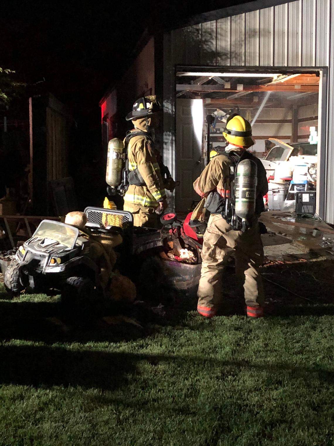 Fireworks are being blamed for a shed that caught on fire on Johnson Street in Kennewick.