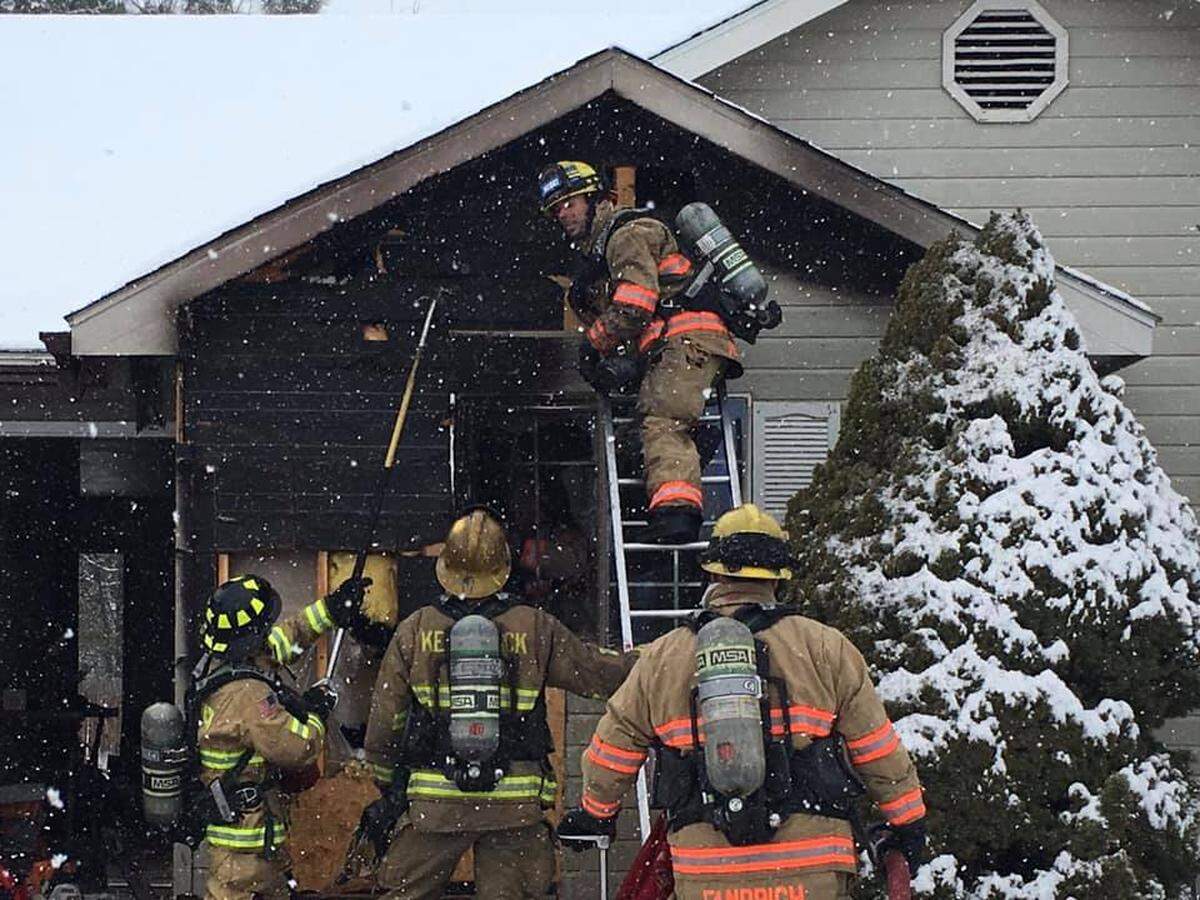 The Kennewick Fire Department put out a house fire Sunday after the homeowner tried to melt ice with an open flame.