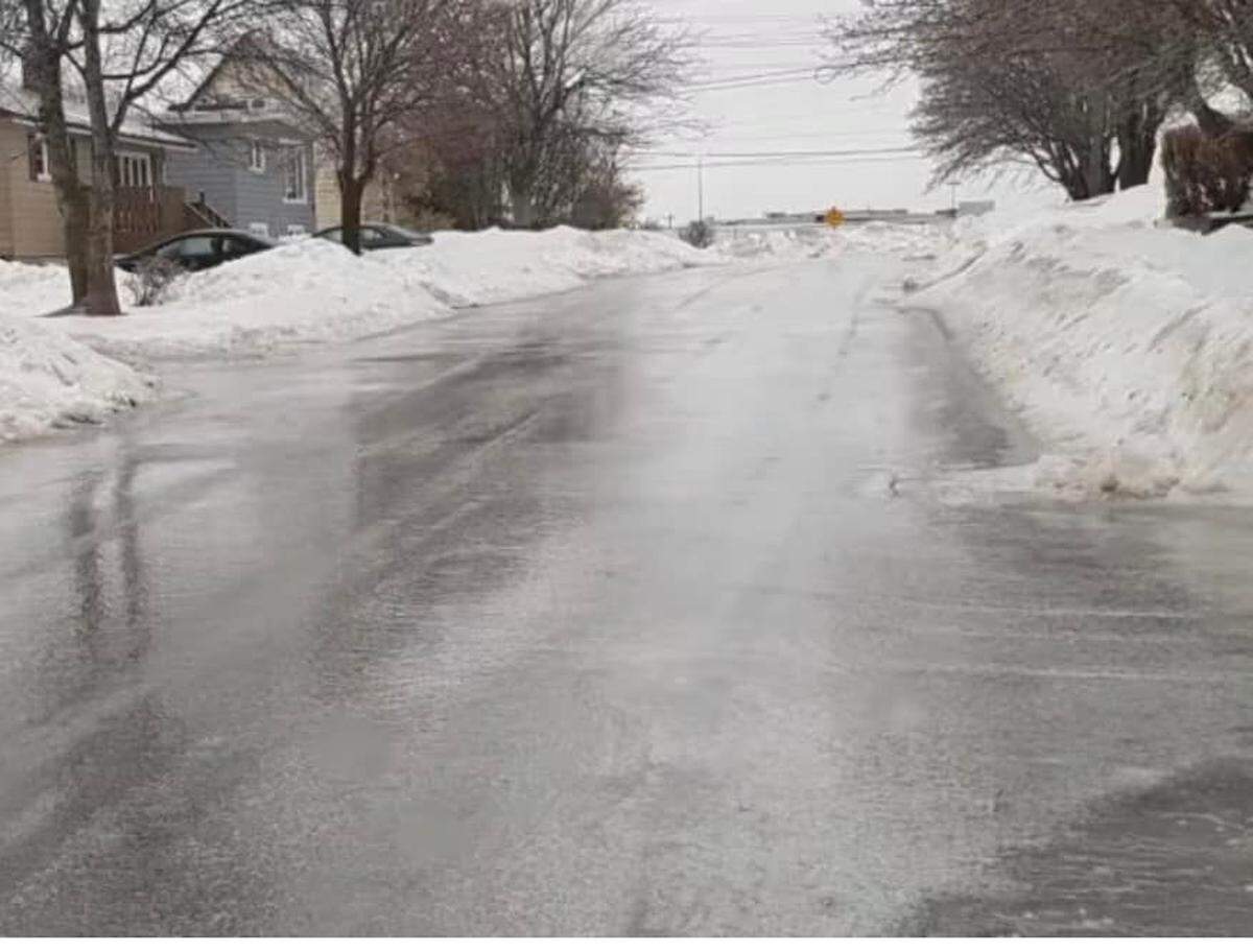 Bombing Range Road and Collins Road in West Richland was covered with a sheet of ice Saturday morning.