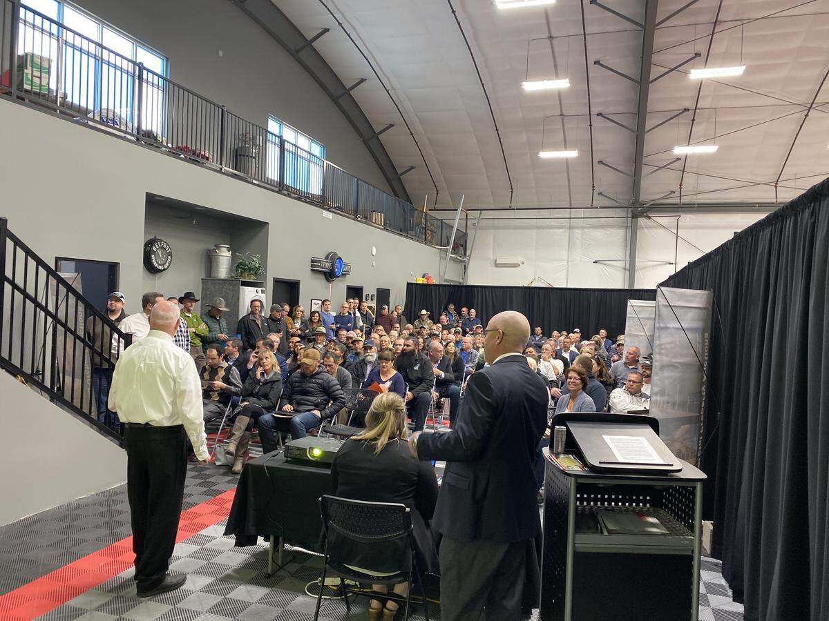There were 22 registered bidders for the four parcels of Harris Trust property that were up for auction at the Musser Bros. on Thursday.