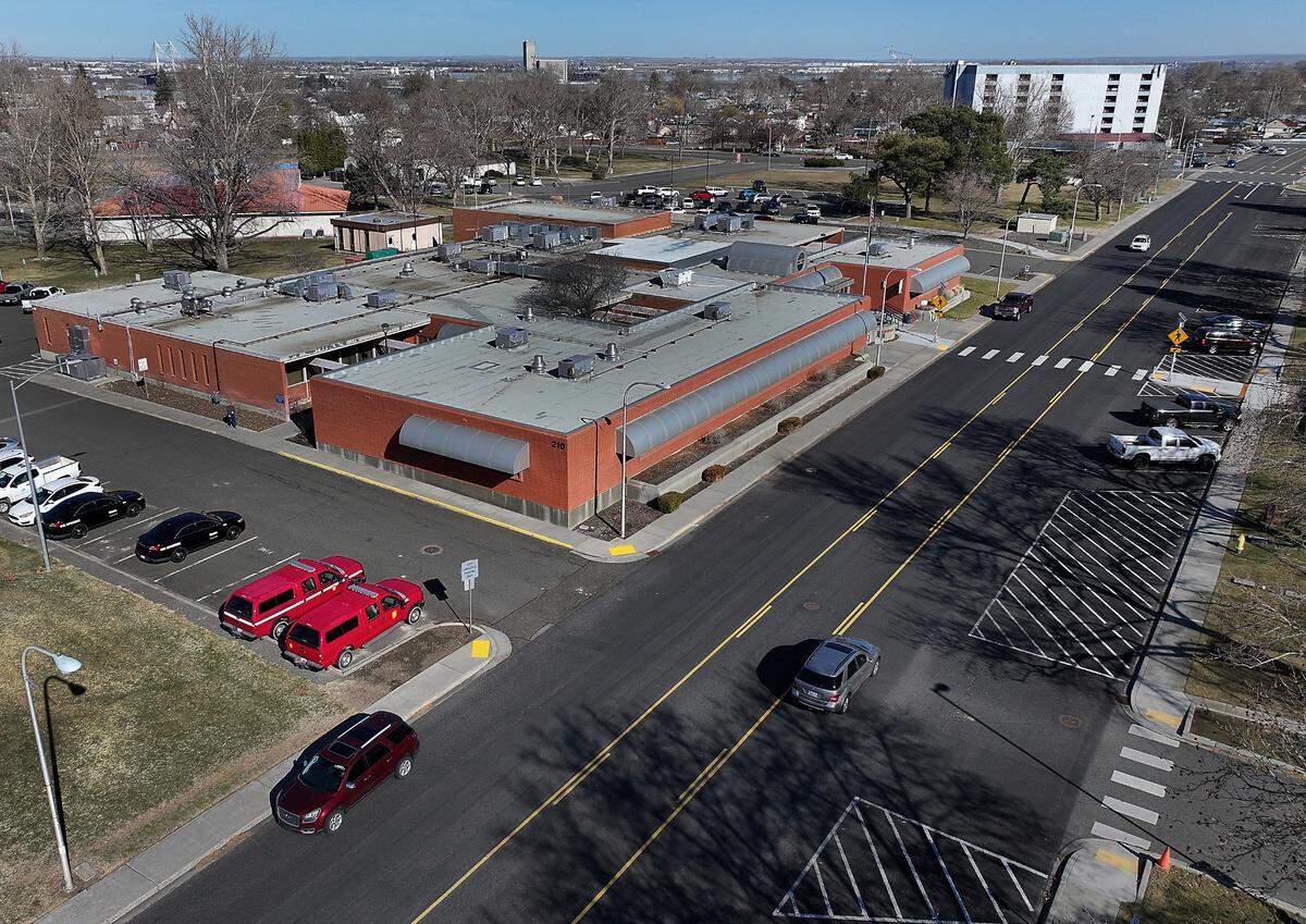 The Kennewick City Hall building at 210 W. Sixth Ave. in downtown Kennewick. Taken Feb. 27, 2025.