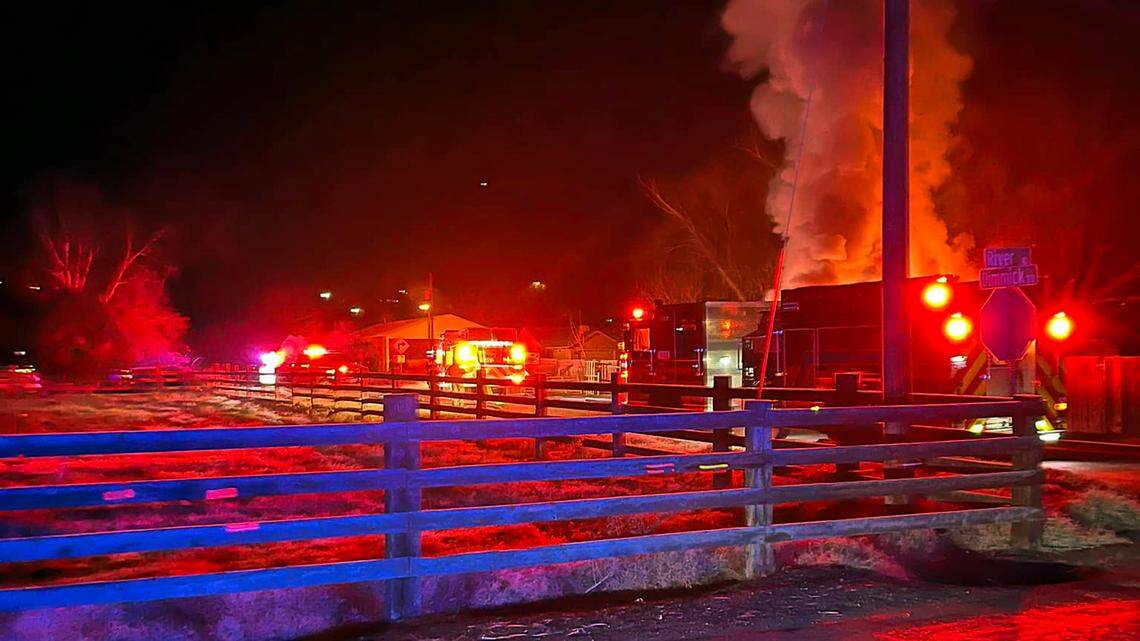 Firefighters from Benton County Fire District 2 were assisted by deputies from the Benton County Sheriff Office and firefighters from Fire District 1 at a house fire off North River Road in Benton City.