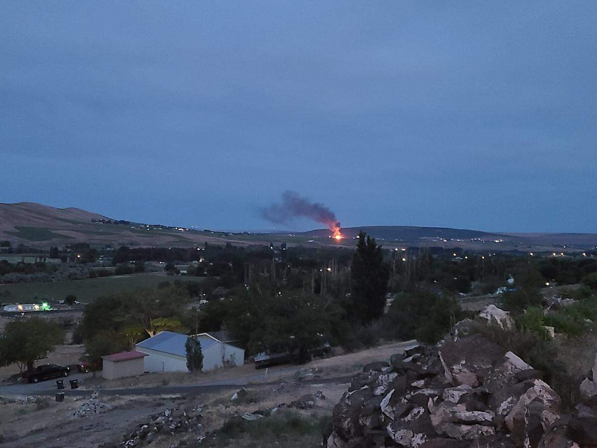 Carrie Pillers took this picture of the fire on Schumacher Road from outside of Benton City.