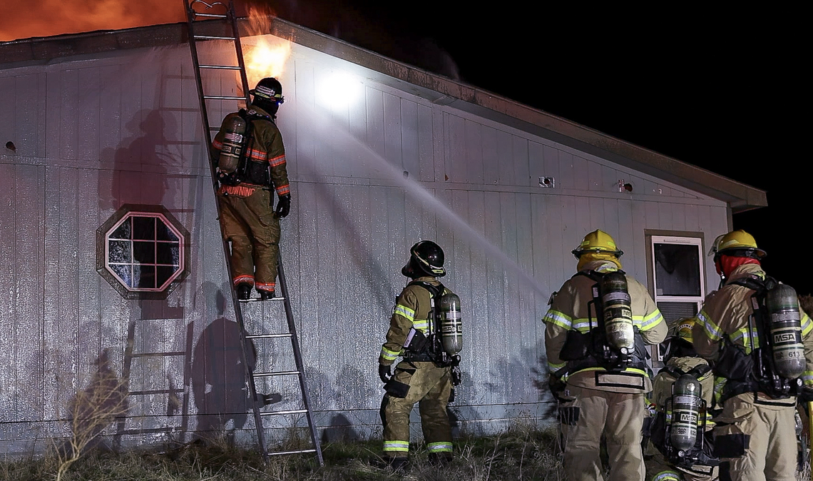 Benton County Fire District 1 fire crews were sent to the home south of Kennewick off Interstate 82 about 6:45 p.m. Wednesday.