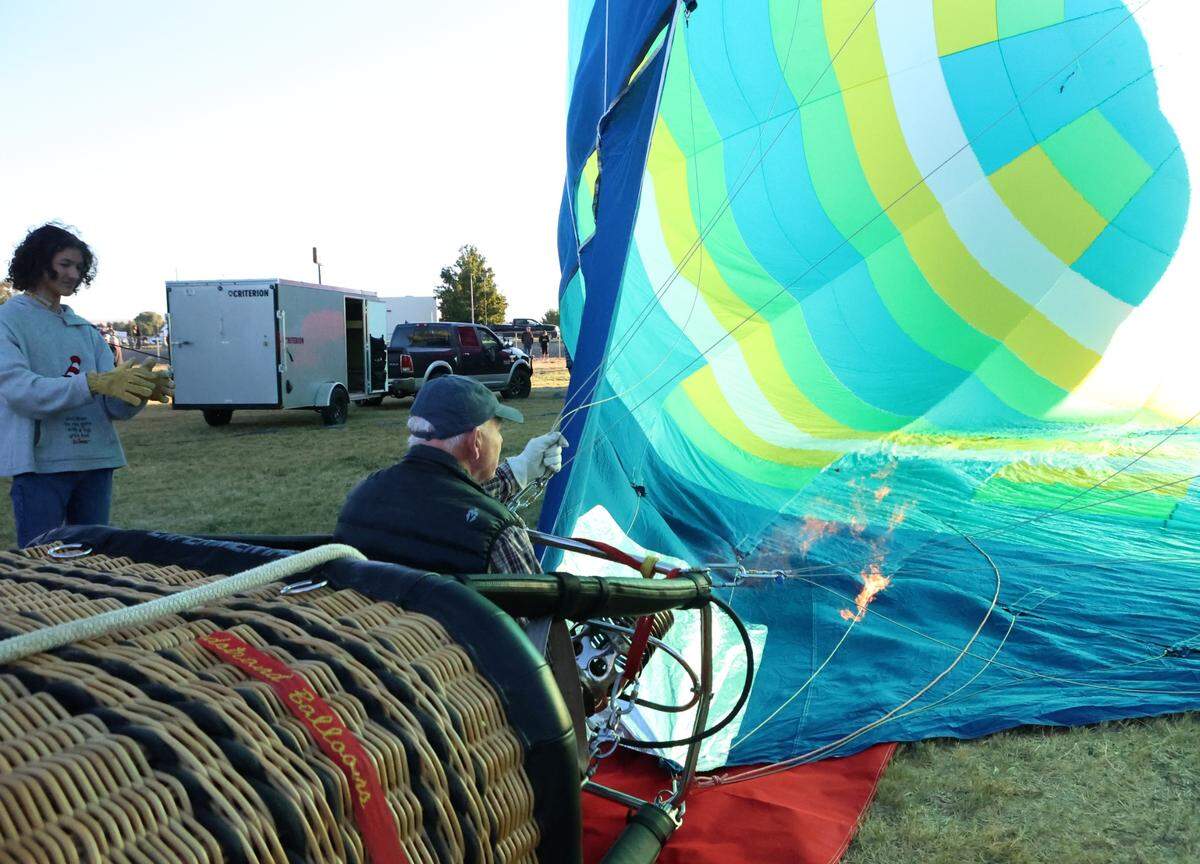 Ron Cassidy, a retired engineer, makes his own hot air balloons and sells them to other balloonists. He pilots Owyhee Heights at the 2024 Great Prosser Balloon Rally.