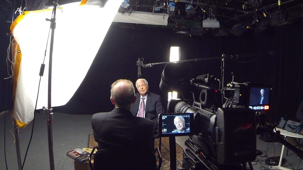 Howard P. Willens (R), Warren Commission Assistant Counsel, Staff Liaison between the Warren Commission and the Department of Justice and Author of “History Will Prove Us Right,” with Executive Producer Todd Kwait