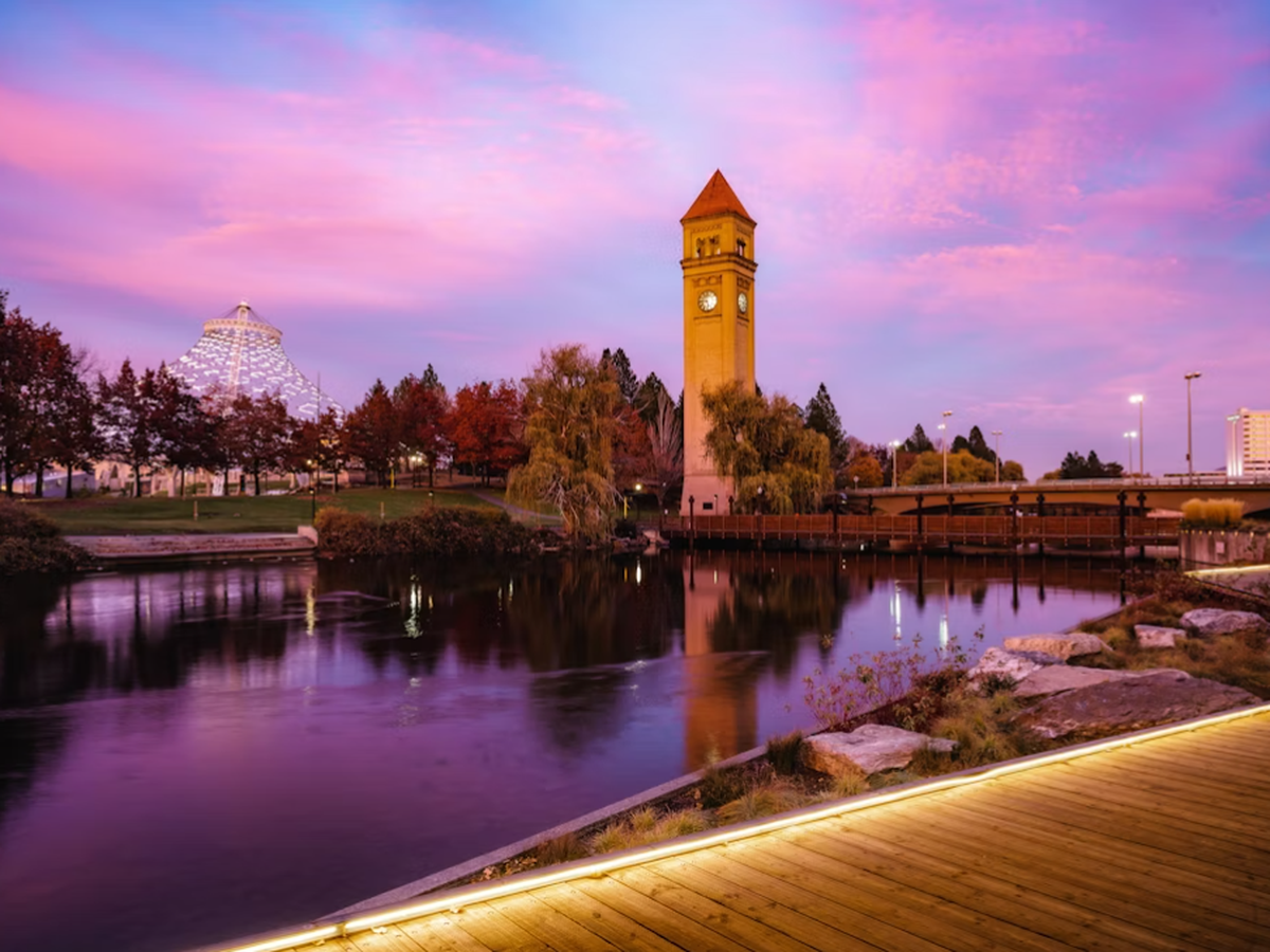 The clock tower has become an iconic symbol of Riverfront Park in Spokane, serving as a beacon to those in the area.