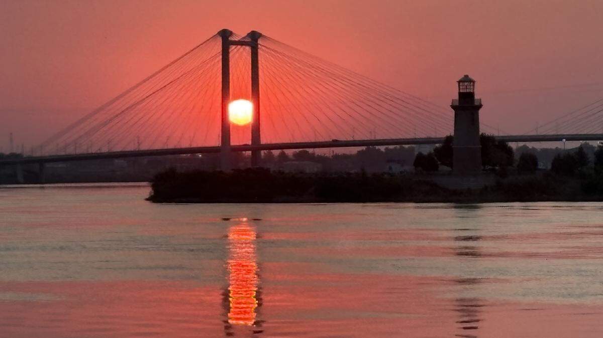 The smoke is creating some spectacular sunrises over the cable bridge on the Columbia River in the Tri-Cities.
