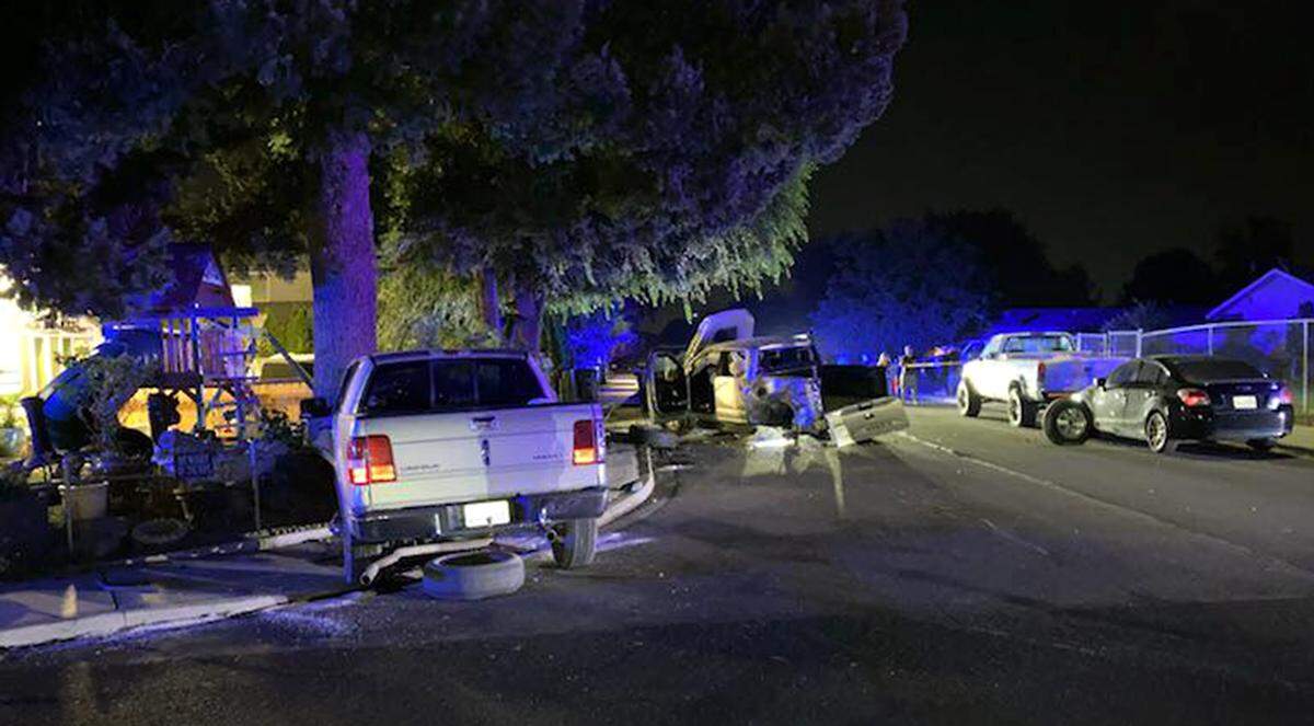 An alleged drunk driver T-boned another pickup in east Kennewick, leaving a woman seriously hurt.