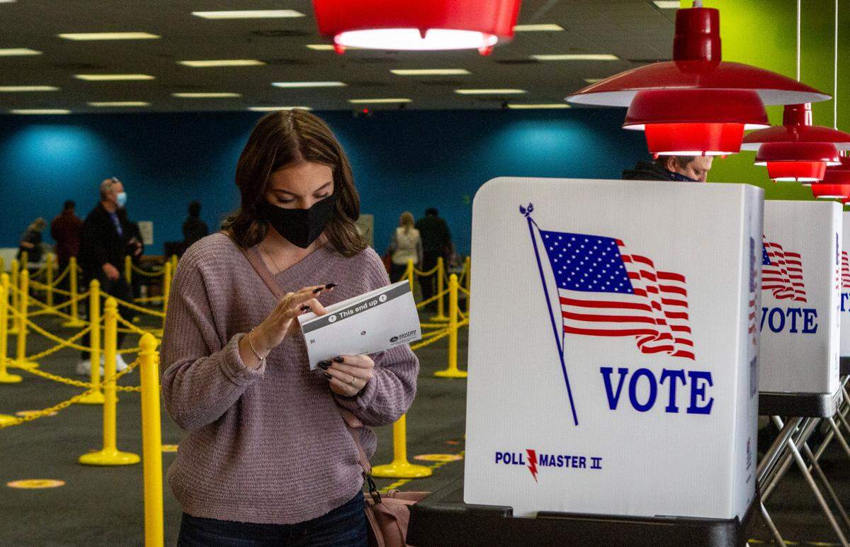Courtney Rosenkranz, who turned 18 on election day, celebrated her birthday by registering and voting for the first time at the Benton County Voting Center in Richland, WA.