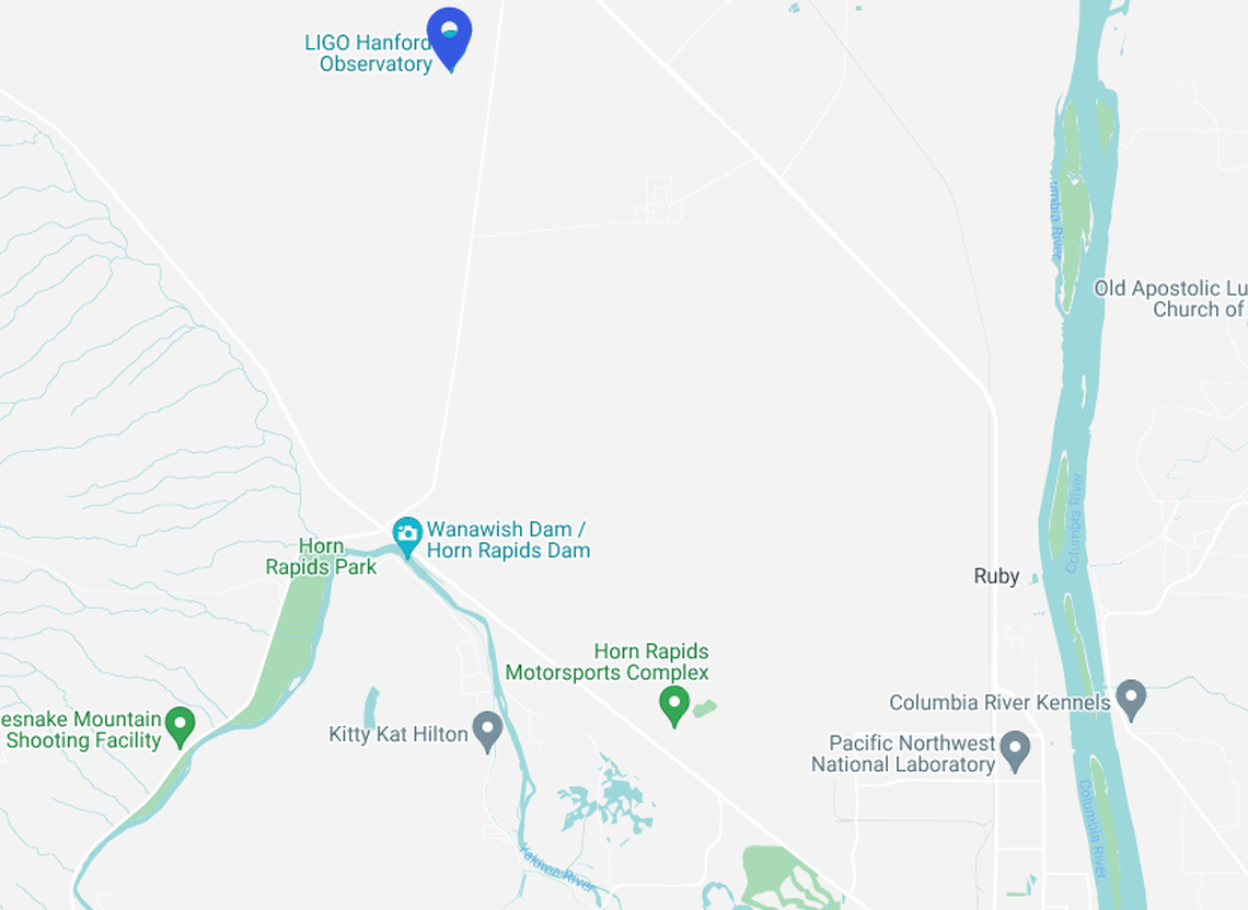 LIGO Hanford is on North Route 10 on the Hanford nuclear reservation site, north of the Wanawish/Horn Rapids Dam.