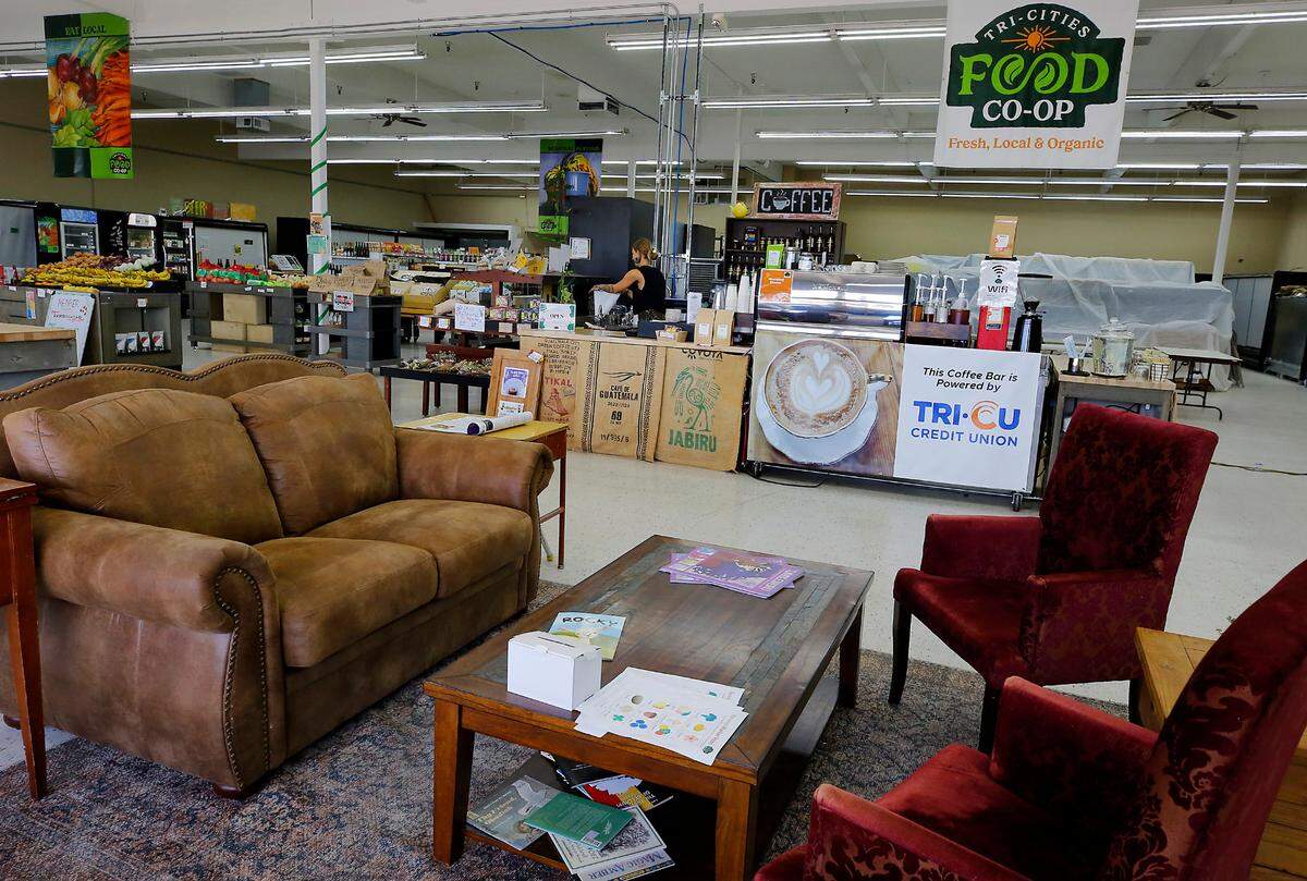 Comfortable seating and a coffee shop are located inside the Tri-Cities Food Co-Op at 1420 Jadwin Ave. in Richland.