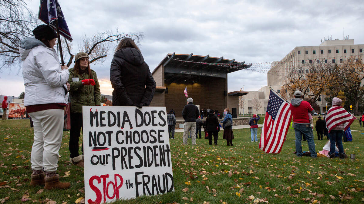 Supporters for President Trump and Vice-President Pence gathered for a “Stop The Steal” election integrity protest in John Dam Plaza and along George Washington Way in Richland on Sunday evening.