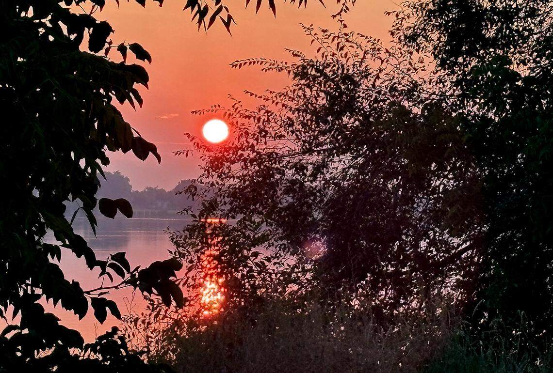 The smoky skies have made for dramatic sunrises as seen from Columbia Park in Kennewick.